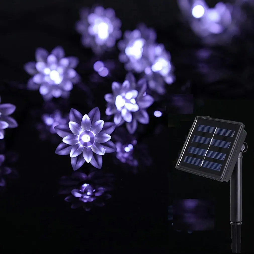 

Outdoor Solar 20LED Lotus Light String Garden Landscape Light Festival Wedding Garden Decoration Light