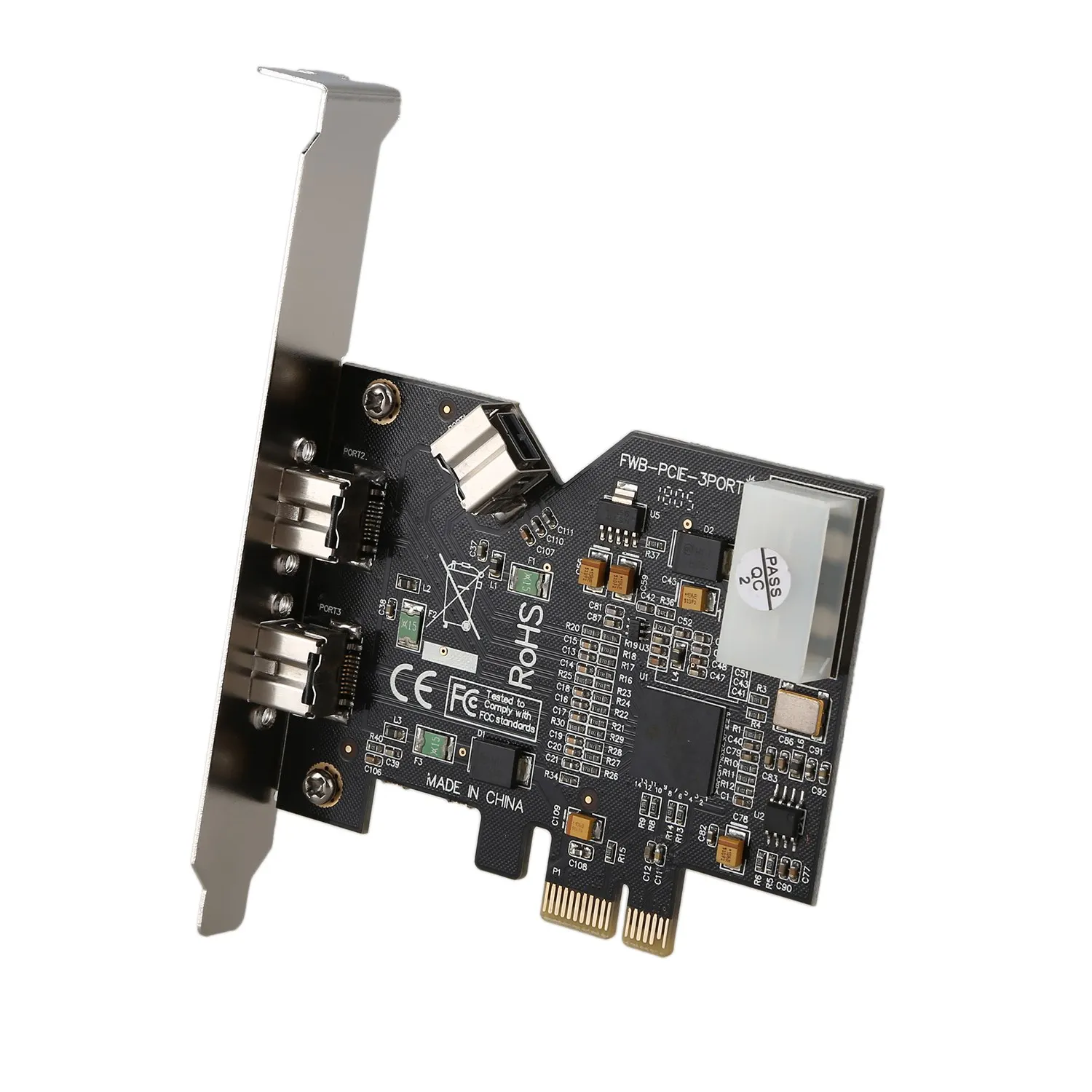 Плата контроллера PCI-Express IEEE 1394b FireWire с 3 портами(2 внешних+ 1 внутренний