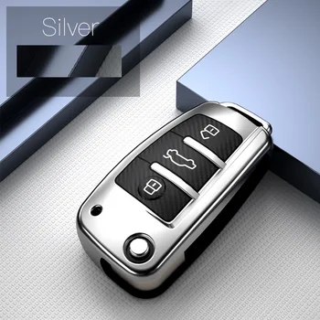 

TPU+Carbon fiber grain Key Cover For Audi A1 A3 A4 A5 Q7 A6 C5 C6 A7 A8 R8 S4 S5 S6 S7 S8 SQ5 2015 2016 2017 2018 Flip Key Shell