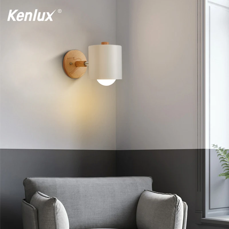Деревянный простой креативный настенный светильник Led прикроватная тумбочка для