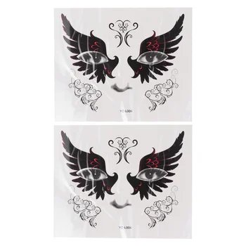 

2pcs Halloween Face Stickers Fake Bat Elements Tattoos Party Face Decorations