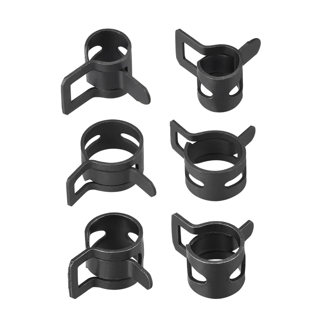 

uxcell 10/20/30Pcs Steel Band Clamp 6-11mm for Fuel Line Silicone Hose Tube Spring Clips Clamp Black Manganese Steel