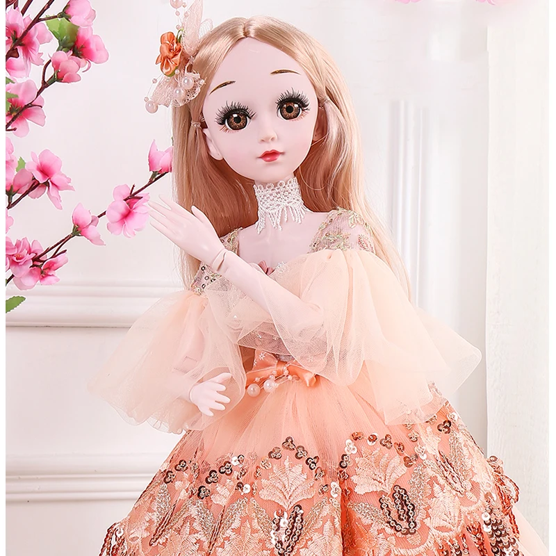 1 комплект 60 см BJD куклы игрушки с одеждой 3D глаза свадебное платье девушка кукла