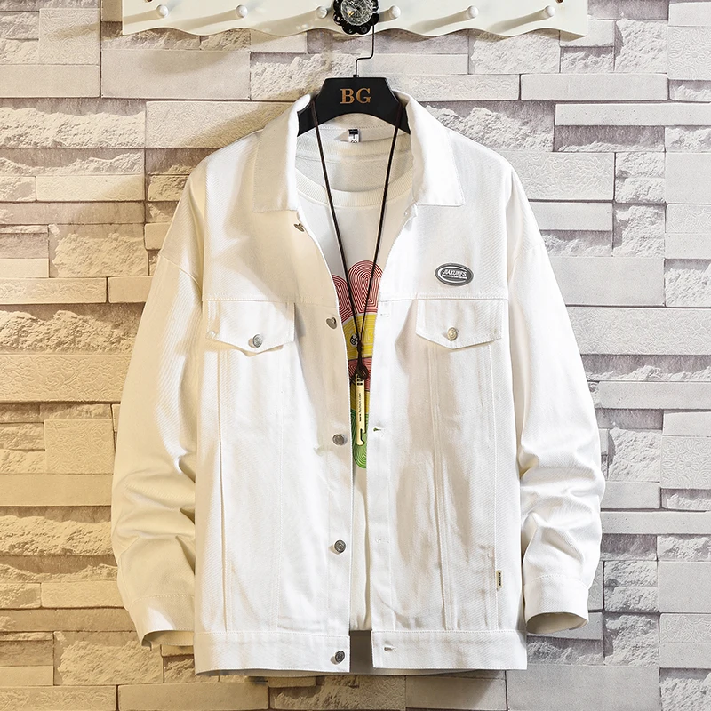 

Men's Fashion Denim Jacket Autumn 5XL Jacket for Men Man Oversize Coat Casual Men's Clothing Streetwear