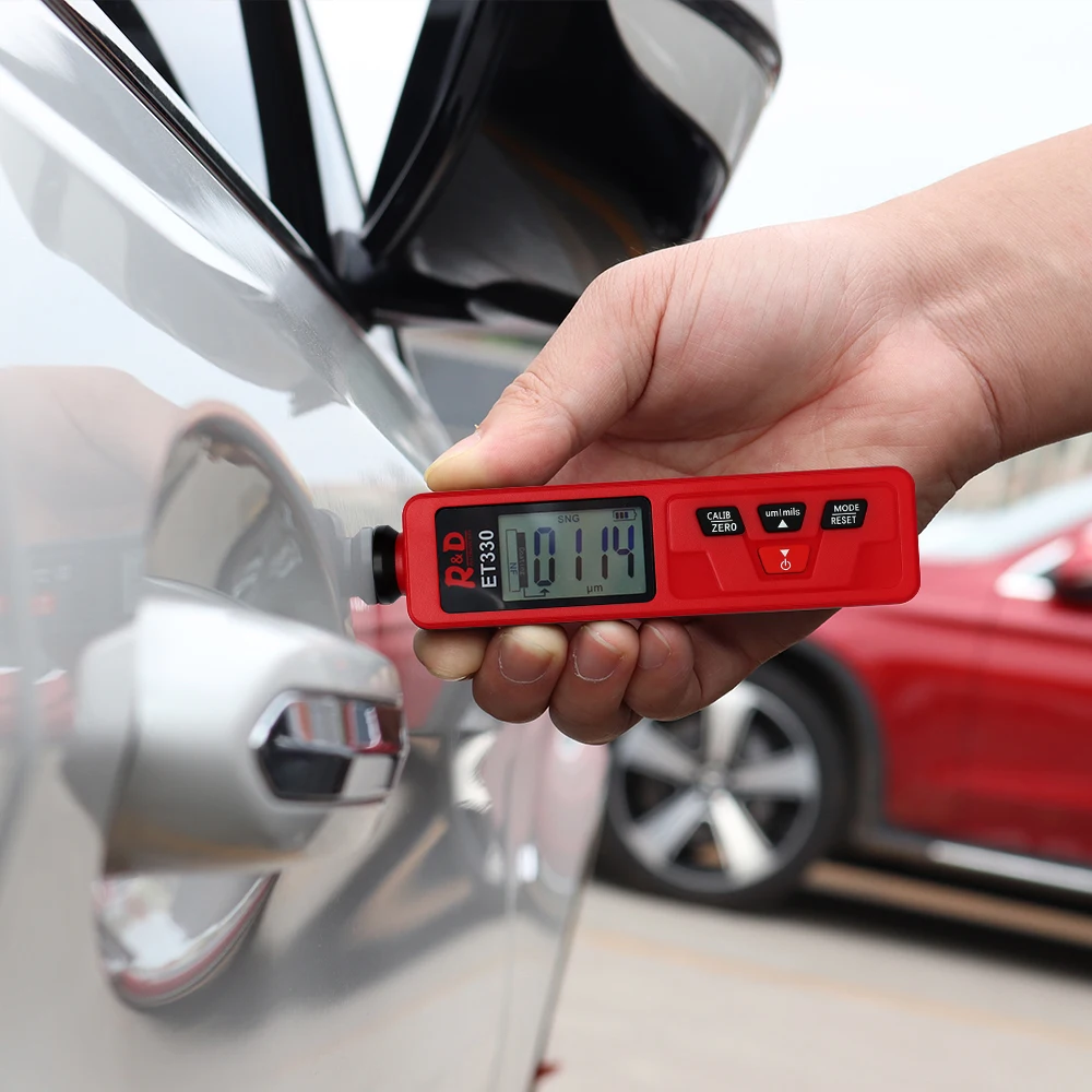 

R&D ET330 Red Car Paint Thickness Gauge Meter Digital Films for Car Paint Tester with Backlight Thickness Coating Meter NEW