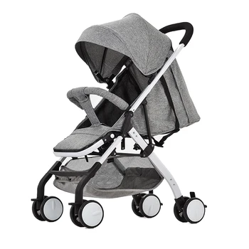 

Airplane Baby Stroller One Step Fold Lightweight Convertible Baby Carriage with 5-Point Safety Harness Seat