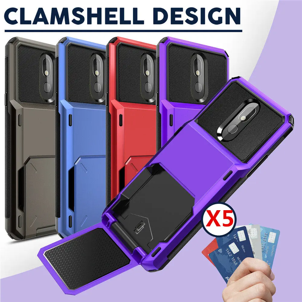 

Flip Card Slots Case For Stylo 5 Case Business Armor Hard Case For LG Stylo 5 K40 Cover For K40 Stylo 5 For LG Stylo 5