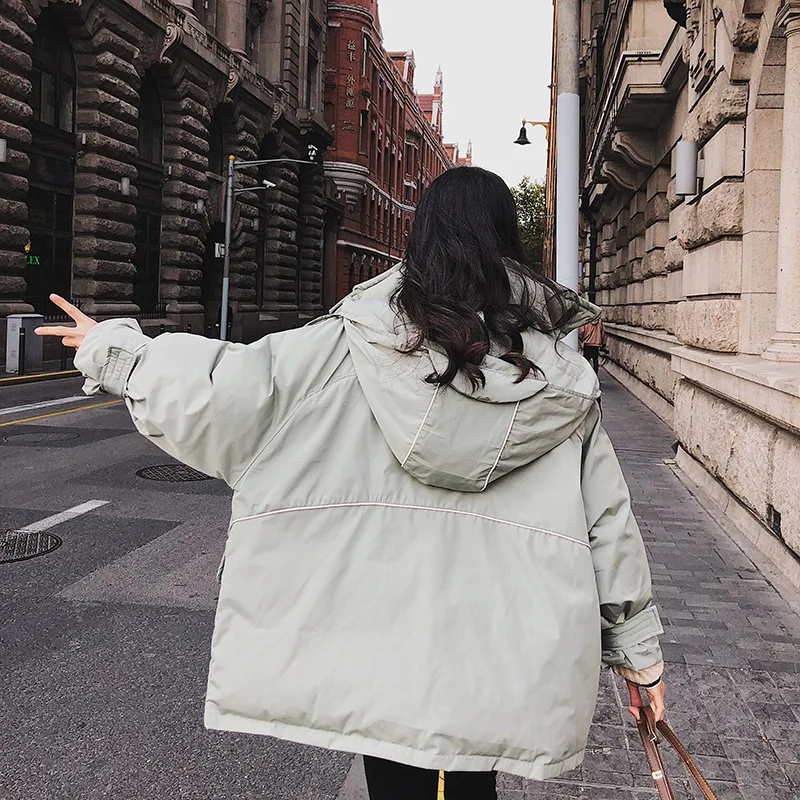 

Photo Shoot Cotton-padded Clothes Women's Short 2019 Winter New Style Korean-style Thick Workwear Bread Cotton Coat Loose-Fit BF