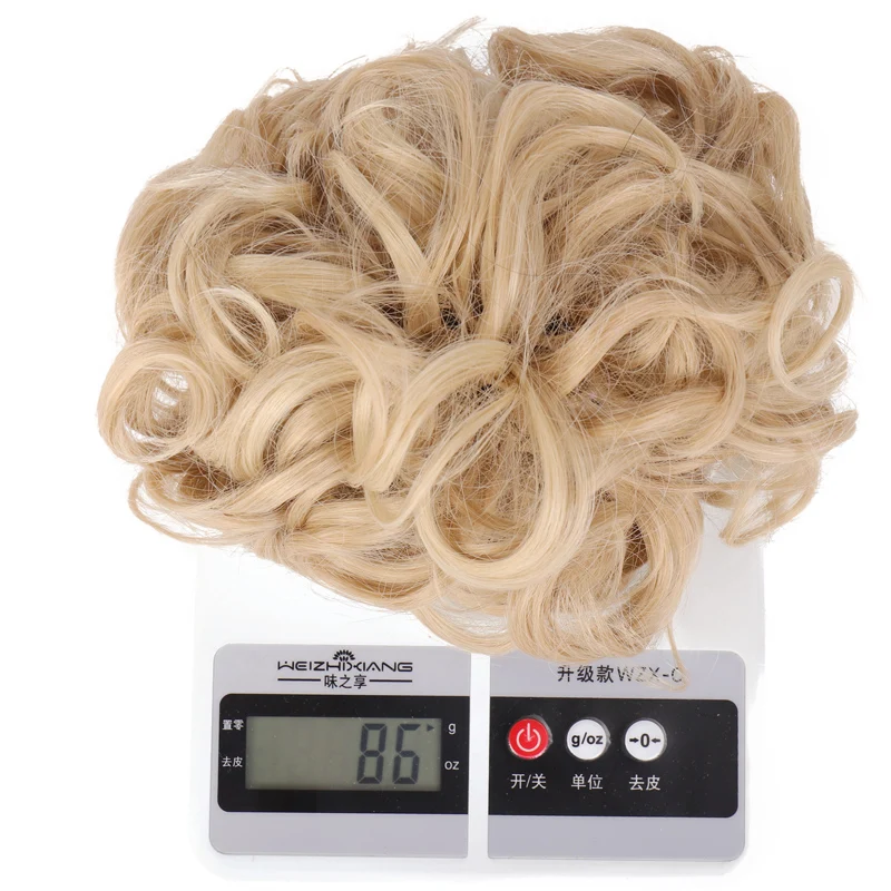 AOOSOO Messy Hair Bun Clip in Hair Extension 2 Plastic Comb Curly Hair Chignon Synthetic Hair Messy Chignon For Women Wedding