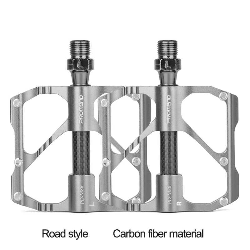 Silvery-Road-2 PROMEND Mtb gub педали быстросъемные дорожные велосипедные педали противоскользящие сверхлегкие педали для горного велосипеда углеродное волокно mtb Аксессуары педали mtb для велосипеда велозапчасти - Цвет: Silvery-Road-2