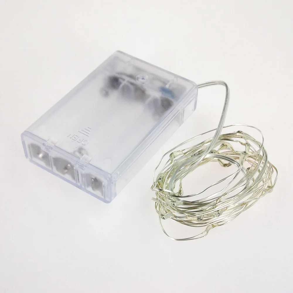 

3AA Battery Box Copper Wire Silver Light 2 M 3 M 5 M 10 M Lighting Chain Holiday Decorative Lights Crafts Battery Colorful Light