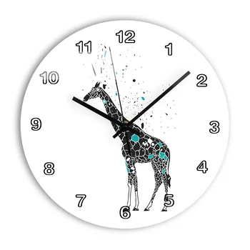 

Cartoon Giraffe Decorative Digital Clock for Kids Living Room Silent Mechanism Acrylic Modern Design Wall Clock Home Decor
