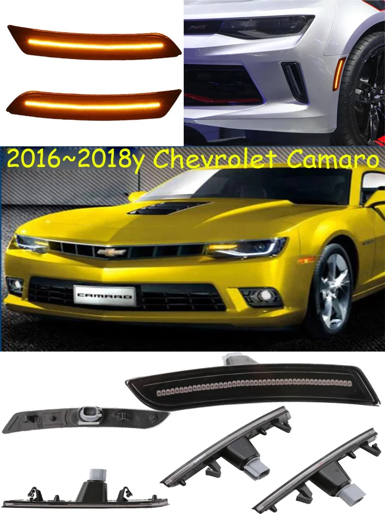 Автомобильный бампер головной светильник для индикатора camaro Дневной 2016 ~ 2018y DRL