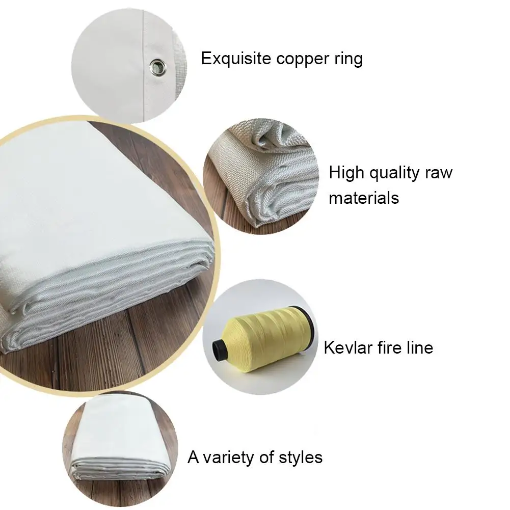 Fireproof Blanket Multi Function Fire Retardant Blanket Fireproof Blanket For Fireplace Cream Fiberglass 100cmX100cm Security first alert smoke and carbon monoxide