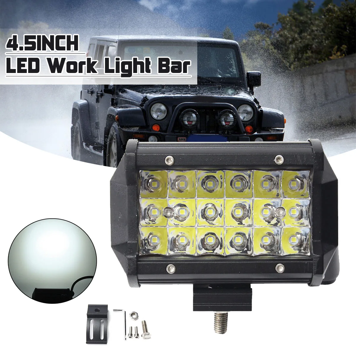 

10-32V 54W IP67 LED Work Light Bar Spot Driving Lamp Offroad SUV ATV UTV 4WD