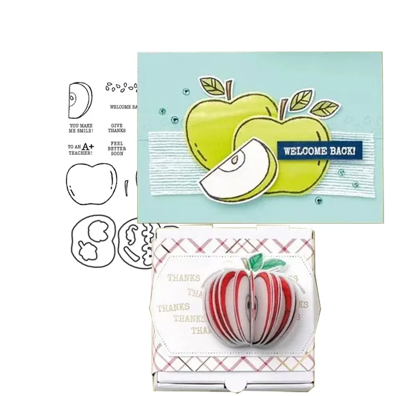 

JCarter Metal Cutting Dies and Rubber Stamps for Scrapbooking Craft Apple Stencil Card Make Album Sheet Decoration 2019 New Die