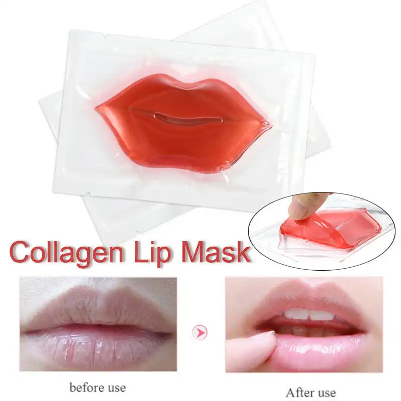 赤コラーゲン唇マスク抗しわ保湿栄養リップマスクパッチ Wh998 Aliexpress