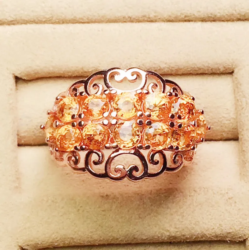Натуральное Аутентичное кольцо с топазом Серебро 925 пробы 0.15ct* 12 шт драгоценных камней производитель ювелирных изделий# R99167