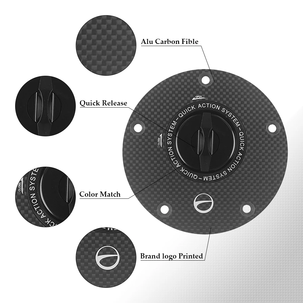 

Carbon Fiber Motorcycle Accessories Quick Release Key Fuel Tank Gas Oil Cap Cover for KAWASAKI VERSYS 650 ER-6 2006-2016