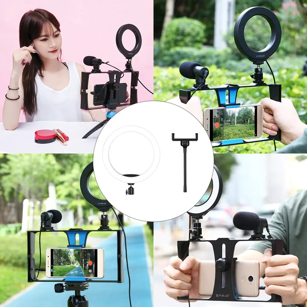 RGB LED Ring Light Phone Holder Photography Fill Light Selfie Camera Lamp With 1.6M Tripod Remote Control For Photo Video
