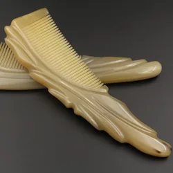hair brush comb Natural anti-static ox Buffalo Horn massage two-side carving Comb Hair Care brush comb pointed handle hairbrush