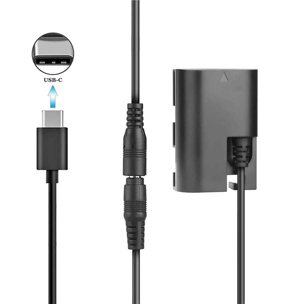 Manequim Banco de Potência da Bateria & dc Cabo para Canon Eos 6d Usb-c 7d 60d 70d 80d 90d r r5 r6 5ds 5d Mark ii Lp-e6 E6n Ack-e6 Dr-e6 - Image 2