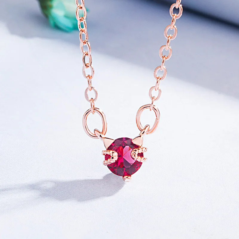 Bague Ringen, нежное, милое, в форме кошки, серебро 925, ювелирное изделие, рубиновое ожерелье для женщин, животное, розовое золото, цвет, аксессуары для свиданий