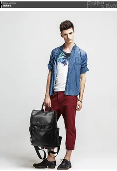 

New Men's Fashion Simple Large Capacity Backpack Korean Multifunctional Leather Casual Backpack Computer Bag
