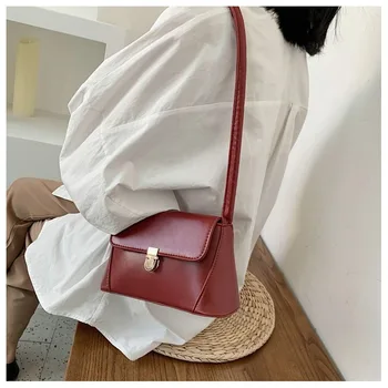 

New ladies retro underarm bag simple texture shoulder bag wild crossbody bag