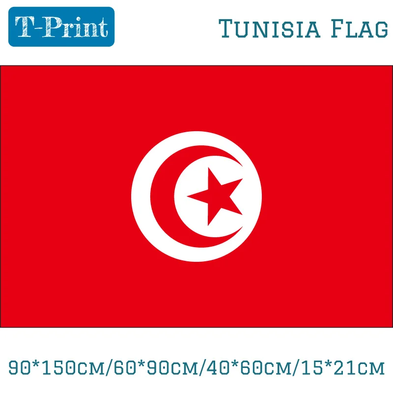

90*150cm/60*90cm/40*60cm/15*21cm Tunisia National Flag 3x5ft For National Day Olympic Games Event Office Home decoration