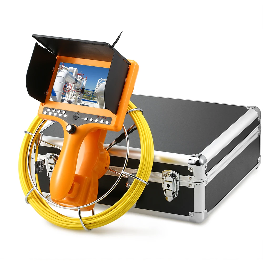 US $360.60 Drain Pipe Sewer Inspection Camera with DVR Function Distance Counter Industrial Endoscope Inspection Snake Video Camera System
