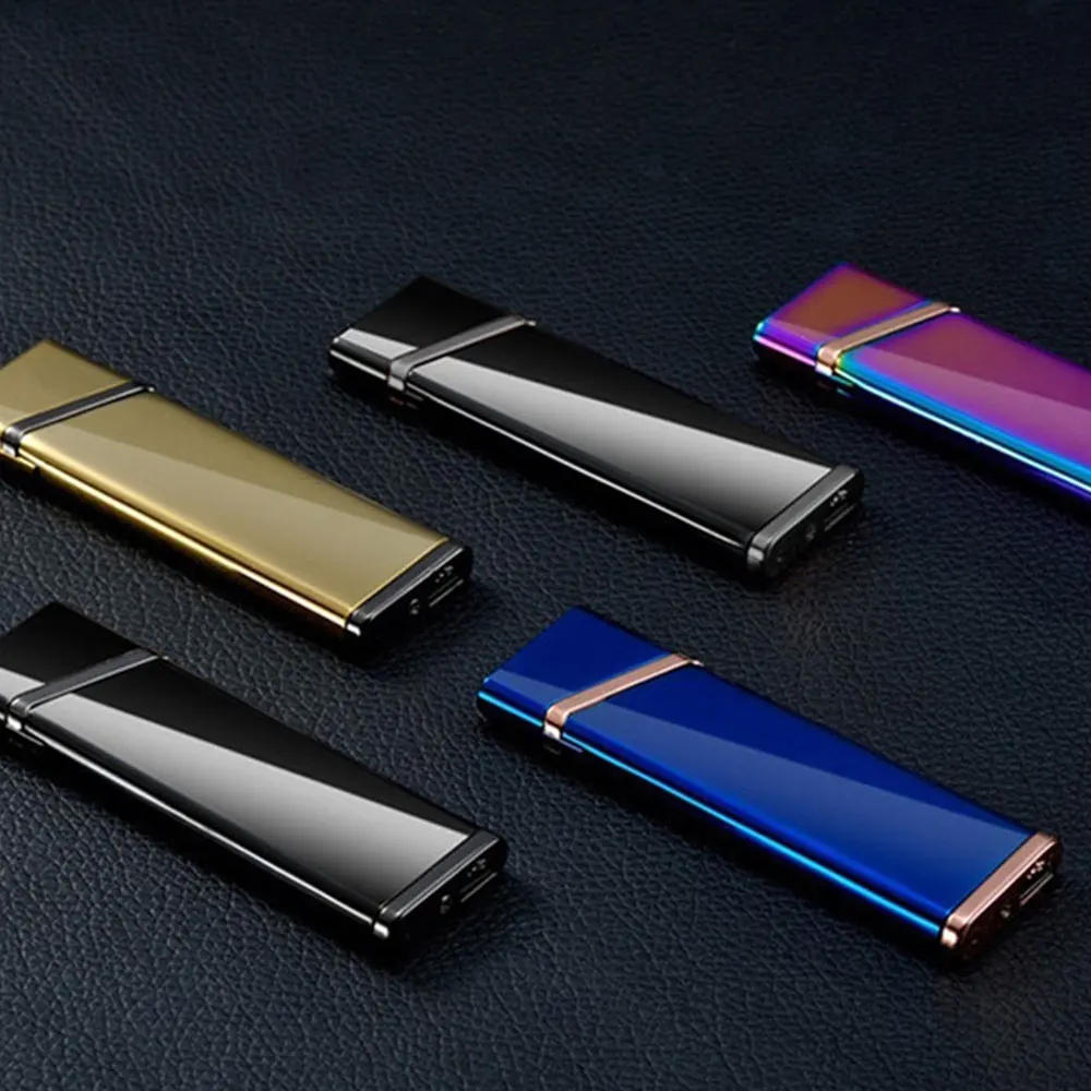 С ПОДАРОЧНОЙ КОРОБКОЙ зажигалка электрическая зажигалка с подключением к USB деликатная интеллектуальная 7,9*2,3*0,5 см цинковый сплав 4 Цвета Огненный Крытый Открытый