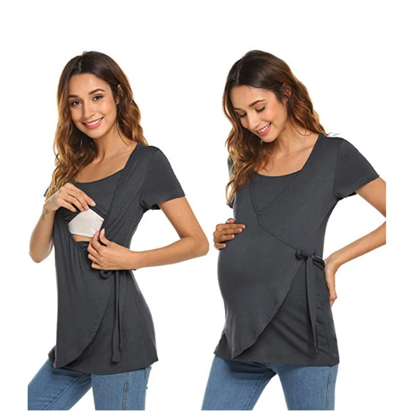 

Maternity Clothing Breastfeeding Tee Maternity Breastfeeding Clothes Nursing Women Pregnancy Clothes Tops Short Sleeve T-shirt