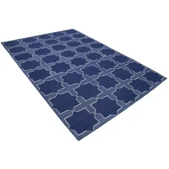 

192x272 Cm Blue Handmade Dhurrie Rug-6x9 Ft
