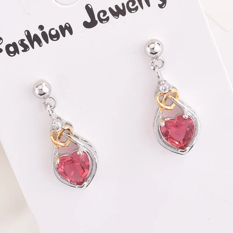

925 Sterling Silver Heart Shape Earrings for Women Wedding Engagement Bridal Jewelry Elegant Earringa Fashion Accessories S925