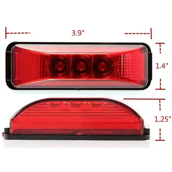 

ABS Base Lights Red 3.9" Side Marker For Boat Trailer Auto Surface 12V