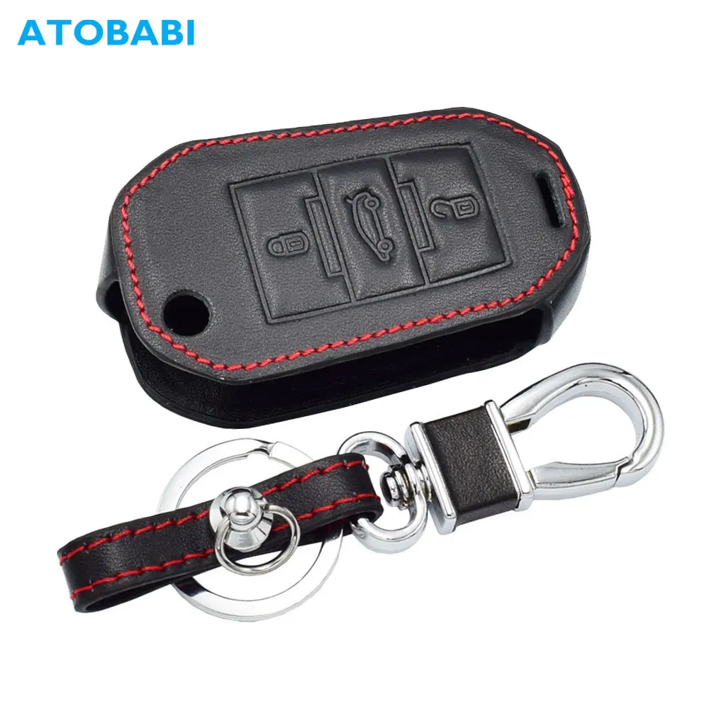 Кожаный чехол для автомобильного ключа, брелок, аксессуары для Peugeot 208 2008 308 T9 508 Citroen C4 Cactus Opel Crossland X Corsa