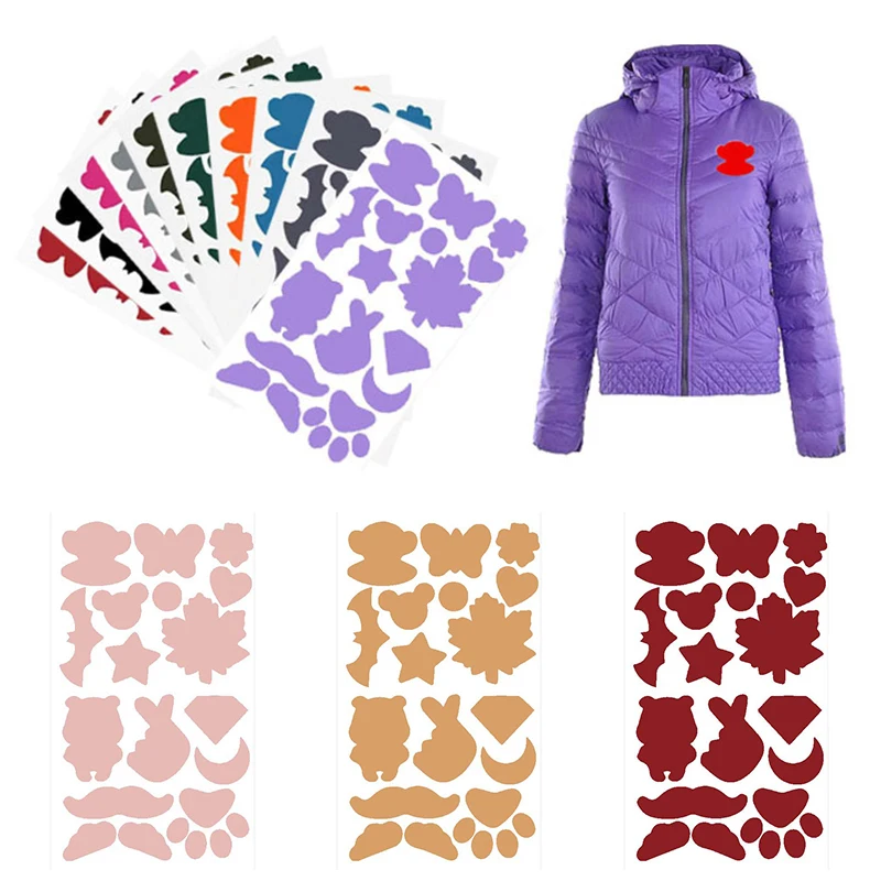Self-adhesive Patches Cloth Sticker Down Jacket Hole Clothes Repair Stickers Waterproof PVC Cartoon Shape Applique | Дом и сад