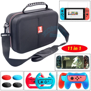 

Nintendos Nintend Switch Big Storage Carrying Bag Steering Wheel&Hand Grip&Tempered film&Silicone Case Cover for Nintendo Switch