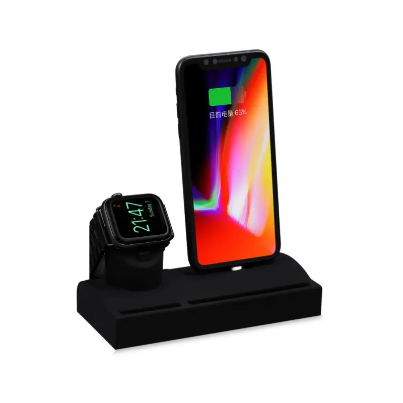 2 в 1 зарядная док-станция телефон Smartwatch Поддержка Подставка Кронштейн для I watch5 для iPhone11 Pro Max для iPhone