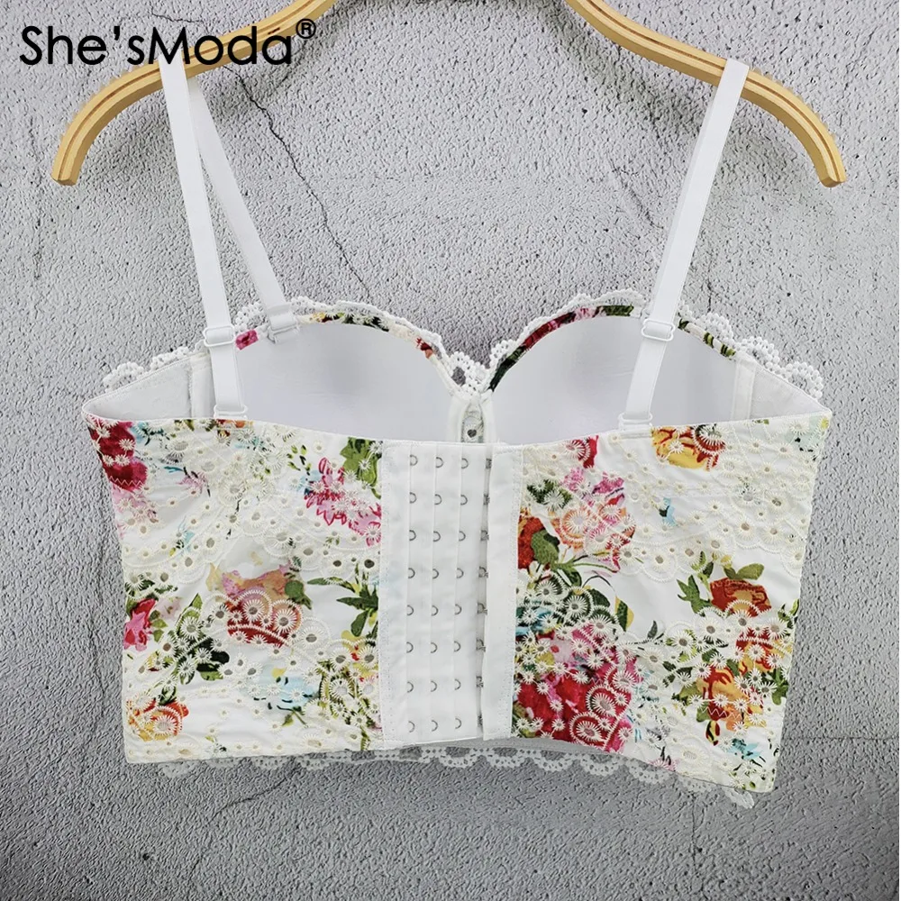 china wholesale floral lace bustier crop top (3)
