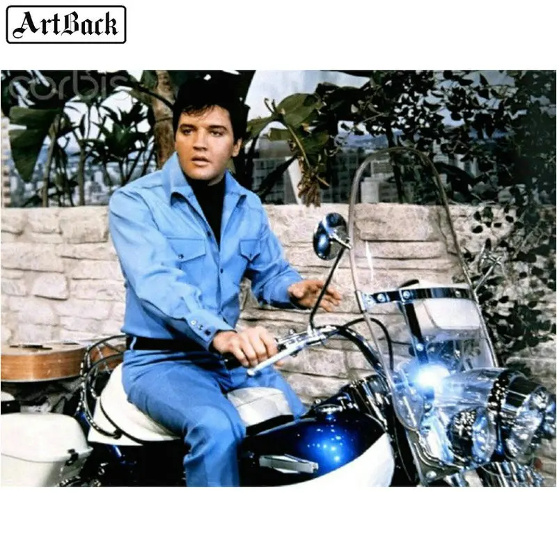 Elvis алмазная живопись скала певица мотоцикл значок фотомозаика стразы домашний