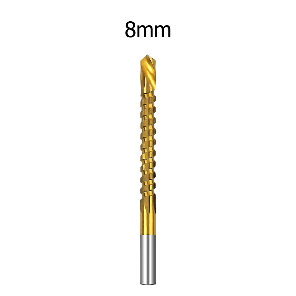 Titanbeschichtetes Bohrer-Set, 3/4/5/6/6,5/8 mm, Spiralschraube, metrischer Verbund-Gewindebohrer, Spiralbohrer zum Schneiden und Bohren – Detail 3
