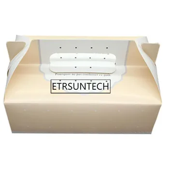 

200pcs Paper Box With Handle Cupcake Boxes Biscuits Food Packaging Box Sweet Gift Candy Cake Boxes