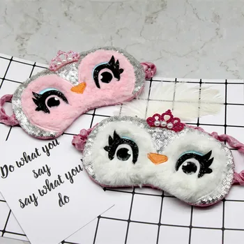 

1PC Cartoon Plush Sleeping Mask Owl Eye Shade Cover Patch Eye Mask for Girl Kid Teen Blindfold Travel Makeup Eye Care Tools