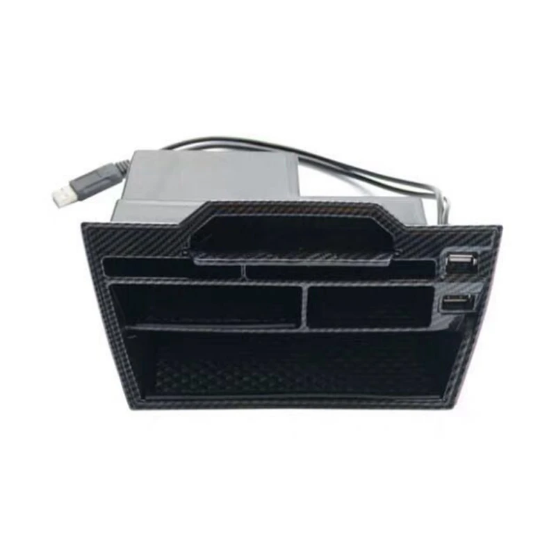 Pcmos ABS углеродное волокно внутренняя консоль коробка для хранения с USB для Honda Civic- интерьерные аксессуары для укладки