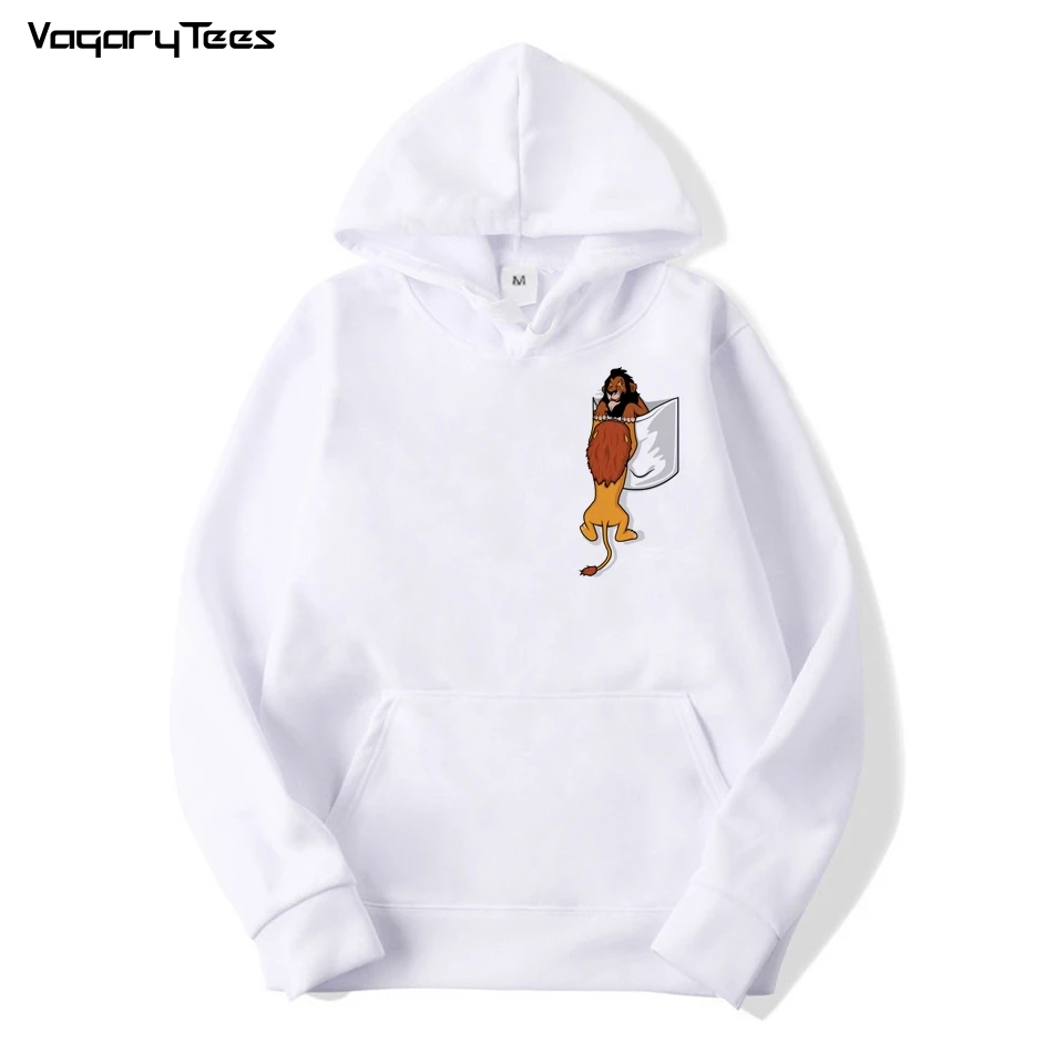 2022 Autunno Hip Hop Pocket Streetwear Uomo Pullover The Lion King Scar Trays The King Children Trauma Print Felpe Con Cappuccio