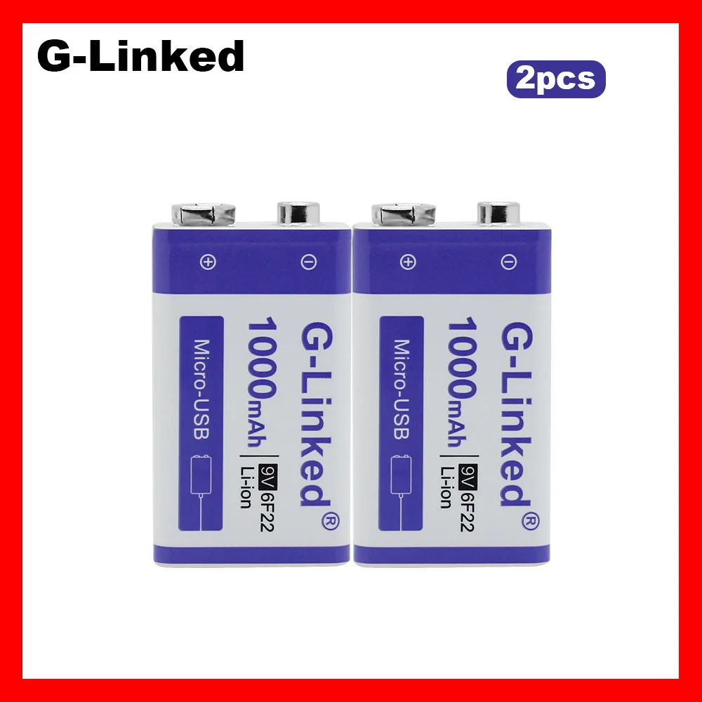 Batería recargable de 9 V, 1000mAh, 9 V, 6F22, microusb, 9 v, iones de litio, 9 v, para Control remoto de juguete
