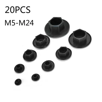 

20PC Black Hex Socket Allen Bolt Screw Nut Hexagon Head Cover Cap Protector Fasteners Screws Covers Caps M5-12 Wholesale