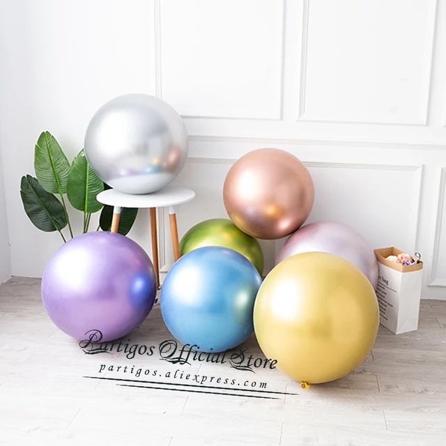 Globos plateados para decoración de arco, globos metálicos, globos de  látex, 60 globos de 12 pulgadas para guirnalda de globos como decoración de  baby